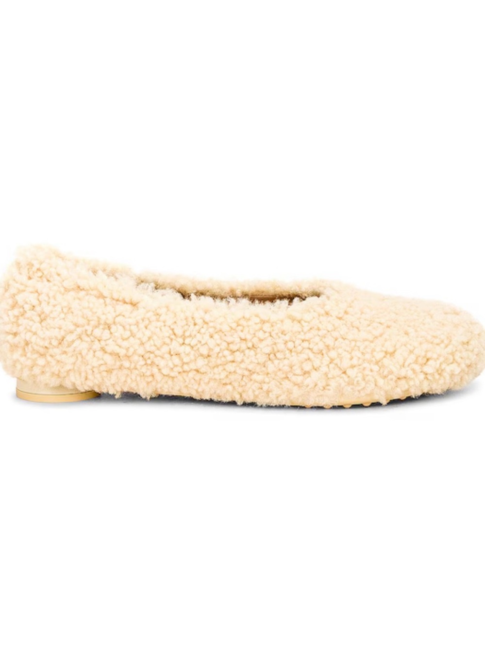 BOTTEGA VENETA Shearling Beige Lamb Fur Atomic Ballerina Flats